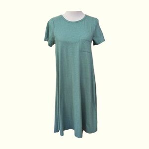 LuLaRoe Green Heather Carly Dress Size XS Leggings Material